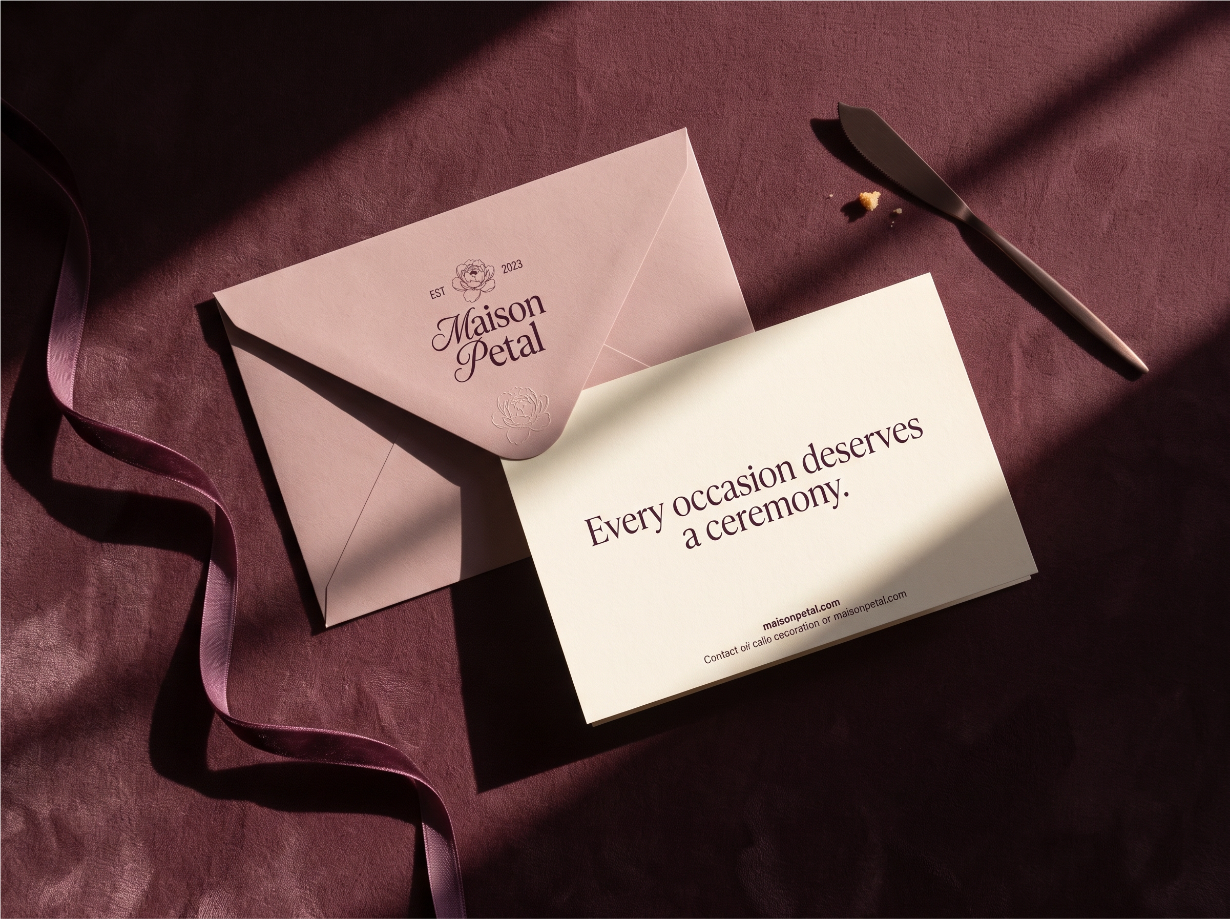 Maison Petal celebration stationery and message card